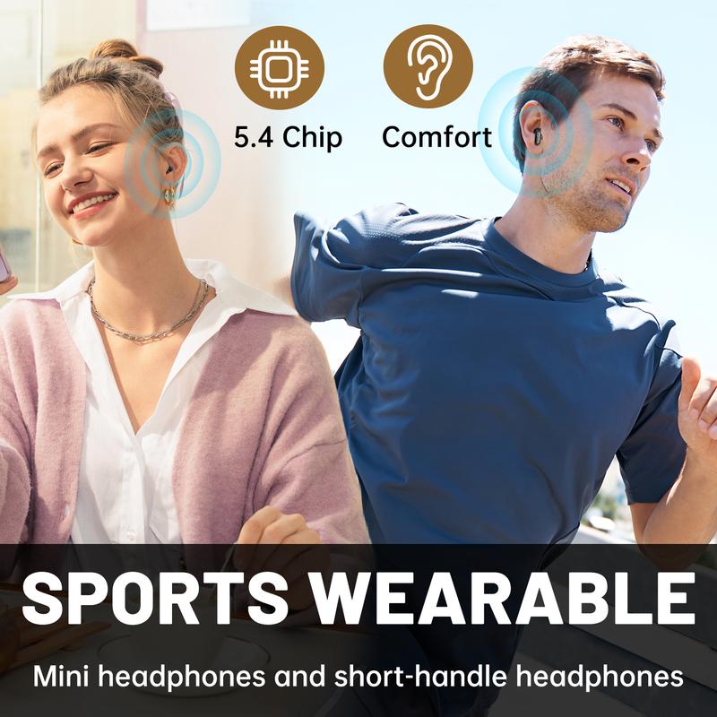 [Easter gift]  Wireless Bluetooth Headphones， Active Noise Cancelling Headphones Tiny Size Invisible Earbuds，Waterproof Headsets，With Mic，Sleep and Sports Earphones Set, 2 Pairs, Mini and Short Handle Design，for Work Sport Sleeping noise headphones