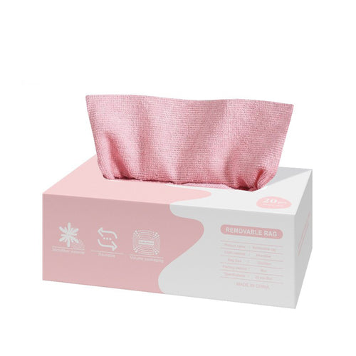 Cleaning Cloth Rags in A Box (20 Count) -7.9" x 7.9" Reusable  Towels for Cars - Edgeless Terry Towels,Small  Towel for Home, Kitchen (Gray&Pink) Dish Scrubbers microfiber