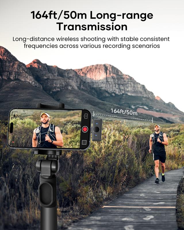 Wireless Lavalier Microphone for iPhone iPad Android With Charging Case Audio Smartphone Audio Smartphone Rechargeable USB