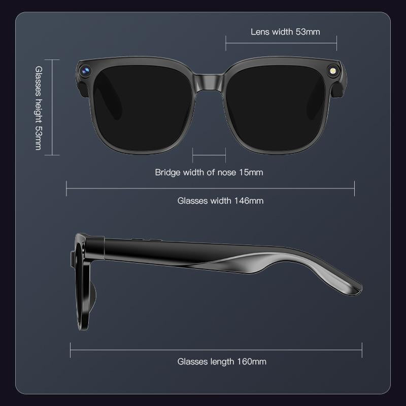 Smart AI Camera Glasses with 8MP Photochromic Lenses ,Button Touch Adjustment for Travel Outdoor Adventures Hands-Free Photography 160+Languages Real-Time Translation Bluetooth Wireless Wearable Video Recording UV Protection ,Valentine's Day gifts