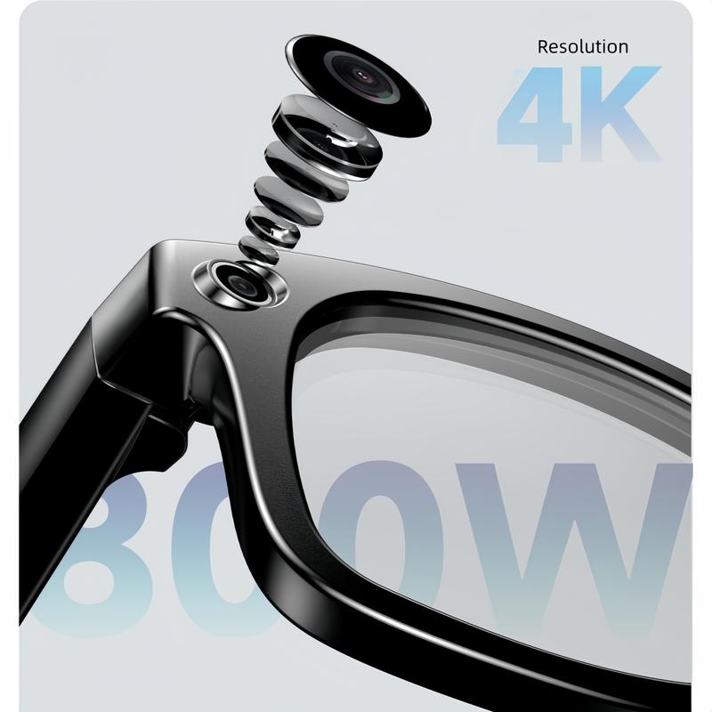 Smart AI Camera Glasses with 8MP Photochromic Lenses ,Button Touch Adjustment for Travel Outdoor Adventures Hands-Free Photography 160+Languages Real-Time Translation Bluetooth Wireless Wearable Video Recording UV Protection ,Valentine's Day gifts