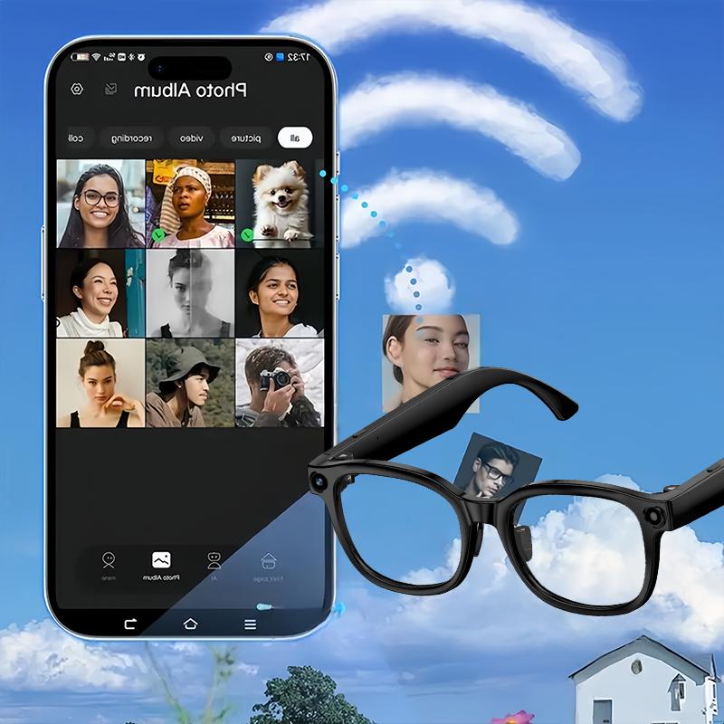 Smart AI Camera Glasses with 8MP Photochromic Lenses ,Button Touch Adjustment for Travel Outdoor Adventures Hands-Free Photography 160+Languages Real-Time Translation Bluetooth Wireless Wearable Video Recording UV Protection ,Valentine's Day gifts