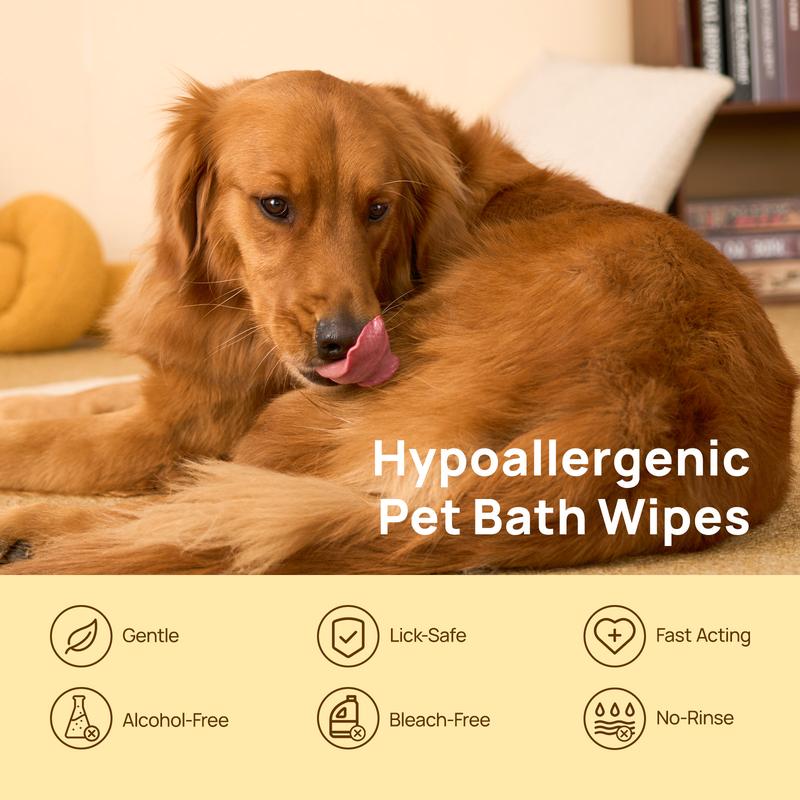 PET Glove Wipes，Freshening Grooming Dog&Cat Disposable 20Pcs pet hair removal tool Satisfied skin care Outdoor No-clean Hypoallergenic Facial Disposable No-Rinse Grooming Formulated for petwipes Deodorizing sticky hair