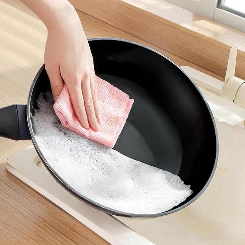 Cleaning Cloth Rags in A Box (20 Count) -7.9" x 7.9" Reusable  Towels for Cars - Edgeless Terry Towels,Small  Towel for Home, Kitchen (Gray&Pink) Dish Scrubbers microfiber
