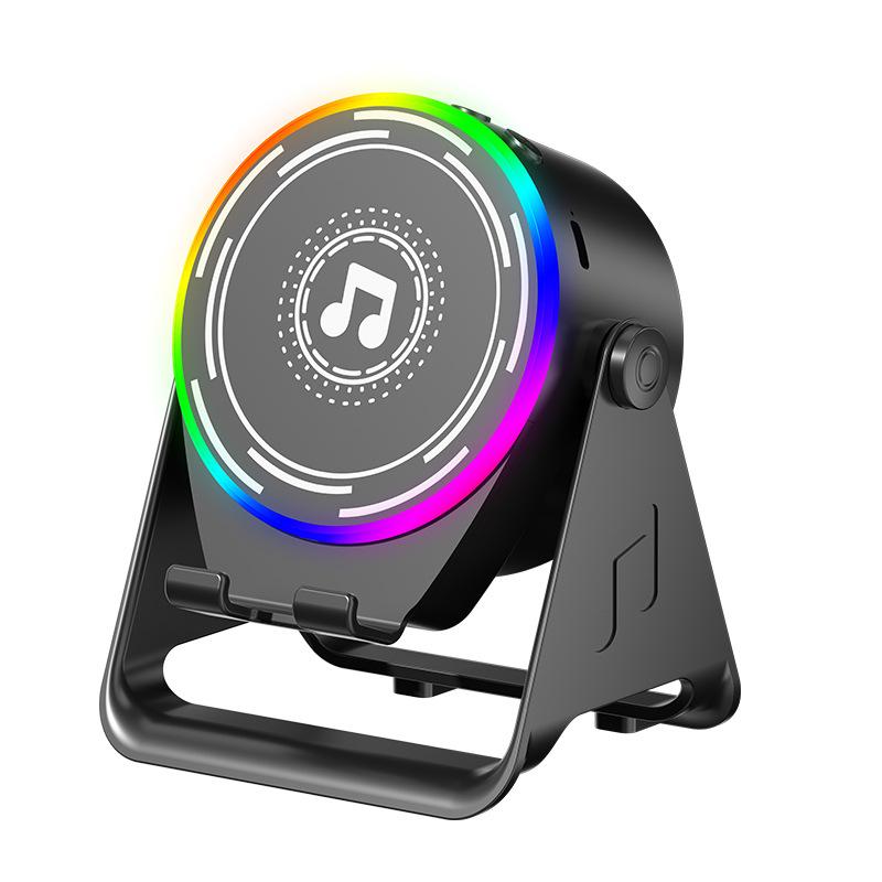[Easter gift] Ultimate equipment for watching football matches Wireless Induction Audio Speaker Stand, 5in1 Cellphone Holder, 3500mAh Rechargeable Emergency Power Bank,360° Adjustable Mobile Tablet Stand with Colorful Ambient Light
