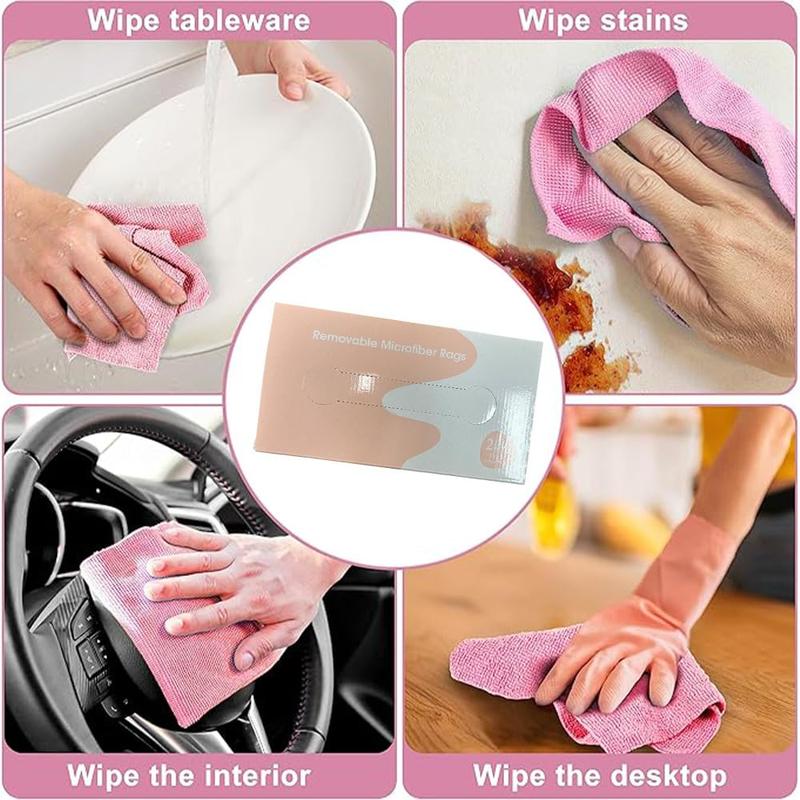 Cleaning Cloth Rags in A Box (20 Count) -7.9" x 7.9" Reusable  Towels for Cars - Edgeless Terry Towels,Small  Towel for Home, Kitchen (Gray&Pink) Dish Scrubbers microfiber